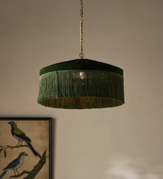 Sinclair Tassel Fringed Velvet Pendant